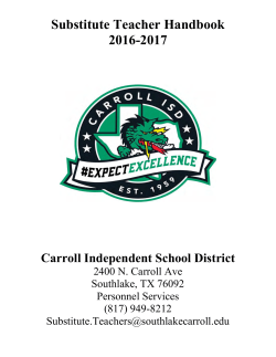 Substitute Teacher Handbook 2016-2017