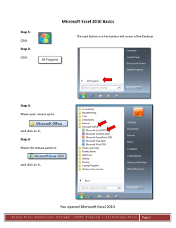 Microsoft Excel 2010 Basics - Green River Community College