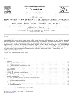 Saliva specimen: A new laboratory tool for