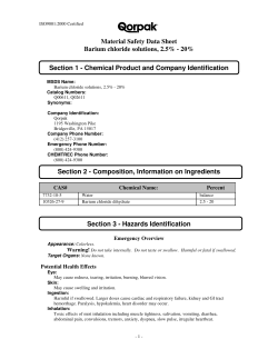 Material Safety Data Sheet Barium chloride solutions, 2.5
