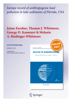 Isotope record of anthropogenic lead pollution in lake sediments of