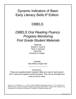 Dynamic Indicators of Basic Early Literacy Skills 6th Edition DIBELS