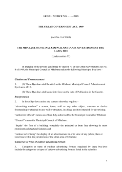 (Act No. 8 of 1969) THE MBABANE MUNICIPAL COUNCIL