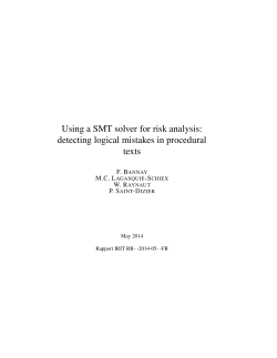 Using a SMT solver for risk analysis: detecting logical mistakes in