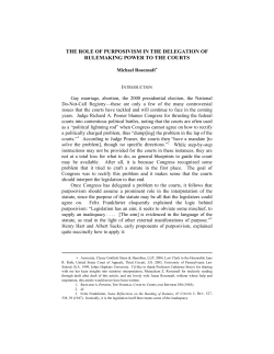 The Role of Purposivism in the Delegation of