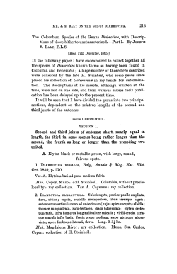 The Colombian Species of the Genus Diabrotica, with Descriptions
