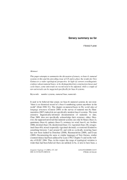 Senary summary so far - Universit&auml;t Konstanz