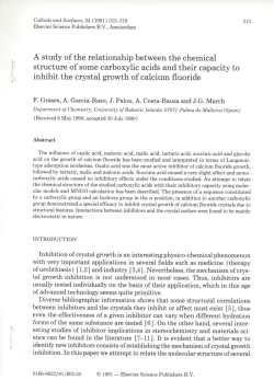 A study of the relationship between the chernical structure of sorne