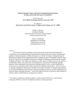 Strategy and Social Movement Articulation