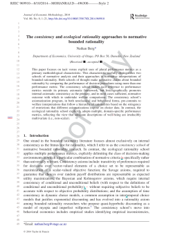 The consistency and ecological rationality approaches to normative