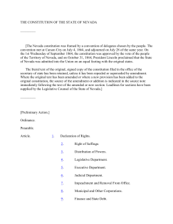THE CONSTITUTION OF THE STATE OF NEVADA