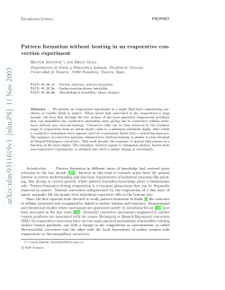 Pattern formation without heating in an evaporative convection