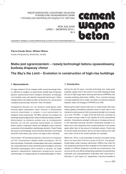 Niebo jest ograniczeniem &ndash; rozw&oacute;j technologii betonu