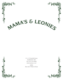 Menu - Mama`s and Leonies