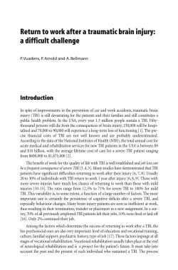 Return to work after a traumatic brain injury: a difficult challenge