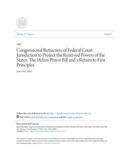 Congressional Retraction of Federal Court