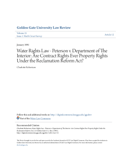 Water Rights Law - Peterson v. Department of The Interior: Are