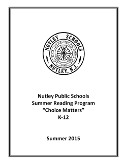 Summer Reading - Nutley Public Schools