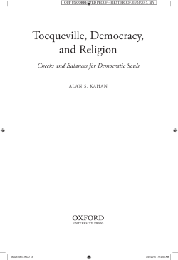 Tocqueville, Democracy, and Religion