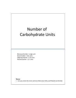 Number of Carbohydrate Units