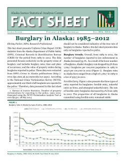 Burglary in Alaska, 1985&ndash;2012 - University of Alaska Anchorage