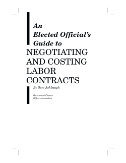 An Elected Official`s Guide to Negotiation and Costing Labor
