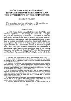 GATT and NAFTA - Duke Law Scholarship Repository
