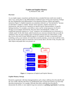 Explicit and Implicit Memory