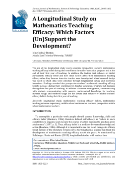 A Longitudinal Study on Mathematics Teaching Efficacy: Which
