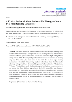 A Critical Review of Alpha Radionuclide Therapy&mdash;How to Deal with