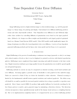 Tone Dependent Color Error Di usion