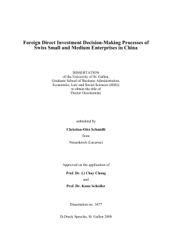 Foreign Direct Investment Decision-Making Processes