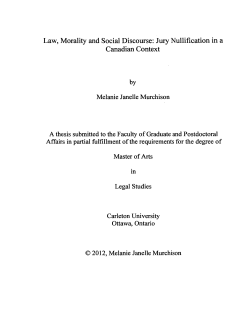 Law, Morality and Social Discourse: Jury Nullification in a Canadian