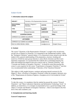 Subject Guide - facultad de qu&iacute;mica uniovi