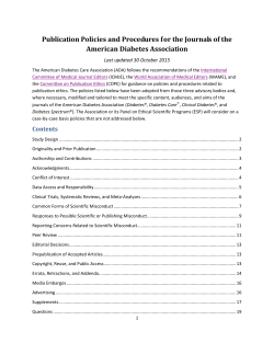Journal Policies - American Diabetes Association