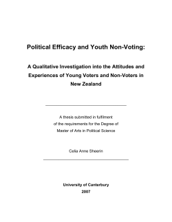 Political Efficacy and Youth Non-Voting