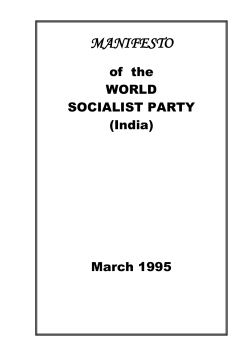 MANIFESTO - World Socialist Party (India)