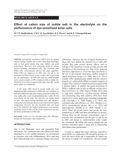 Effect of cation size of iodide salt in the electrolyte on the