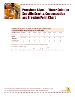 Propylene Glycol &ndash; Water Solution Specific Gravity