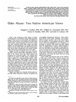 Elder Abuse: Two Native American Views