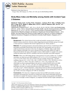Body mass index and mortality among adults