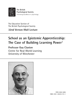 School as an epistemic apprenticeship: the case of building learning