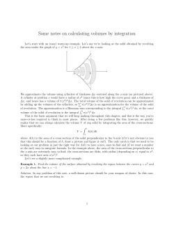 Notes on volumes of solids of revolution