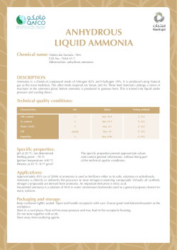 ANHYDROUS LIQUID AMMONIA