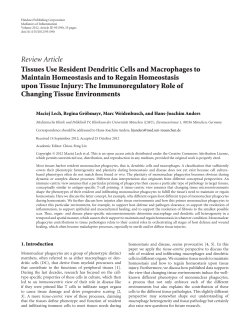 Tissues Use Resident Dendritic Cells and Macrophages to Maintain