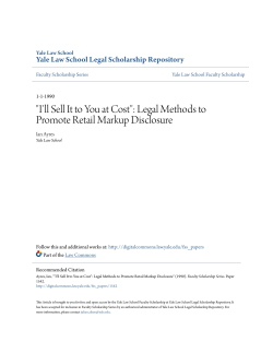 I`ll Sell It to You at Cost - Yale Law School Legal Scholarship