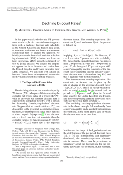 Declining Discount Rates - UMD Econ