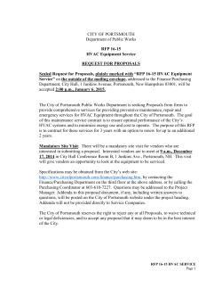 RFP 16-15 HVAC Equipment Services