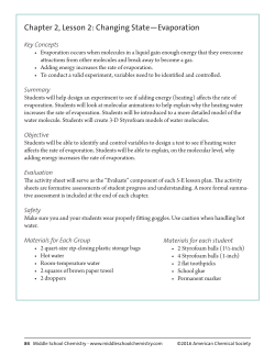 Chapter 2, Lesson 2: Changing State&mdash;Evaporation