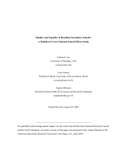 Quality and Equality in Brazilian Secondary Schools